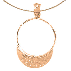 14K or 18K Gold Tennis Bum Pendant