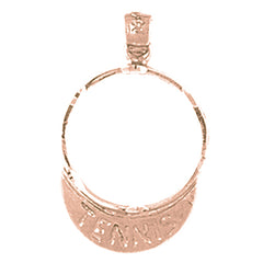 14K or 18K Gold Tennis Bum Pendant
