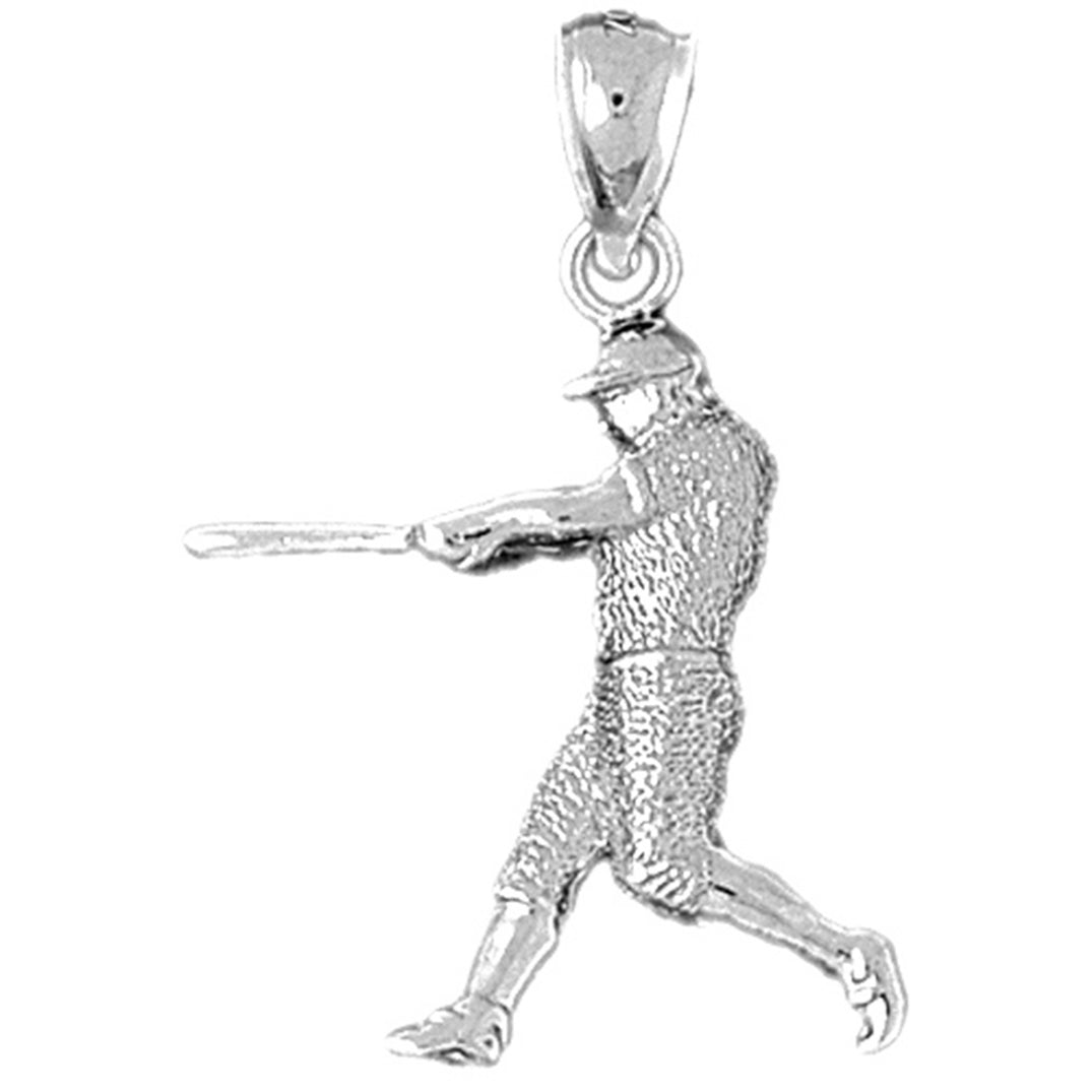 10K, 14K or 18K Gold Baseball Player Pendant