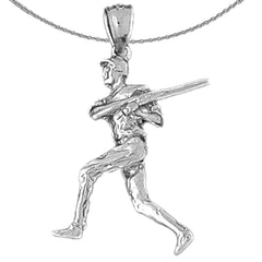 10K, 14K or 18K Gold 3D Baseball Player Pendant