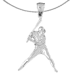 10K, 14K or 18K Gold Baseball Player Pendant