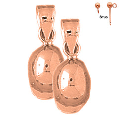 14K or 18K Gold 3D Baseball Helmet Earrings