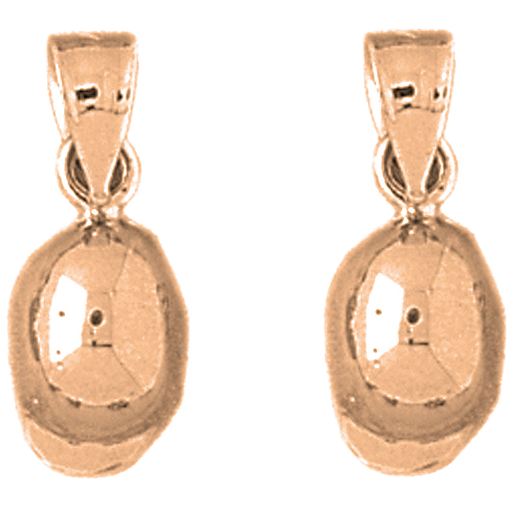 14K or 18K Gold 18mm 3D Baseball Helmet Earrings