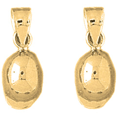 14K or 18K Gold 18mm 3D Baseball Helmet Earrings