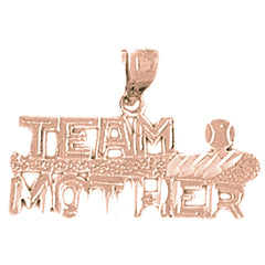 14K or 18K Gold Team Mother Ball And Bat Pendant