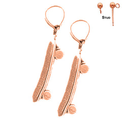 14K or 18K Gold 3D Skate Board Earrings