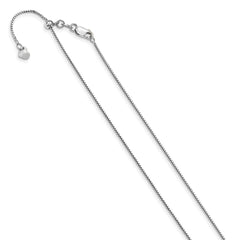 14K White Gold Adjustable .8mm Box Chain