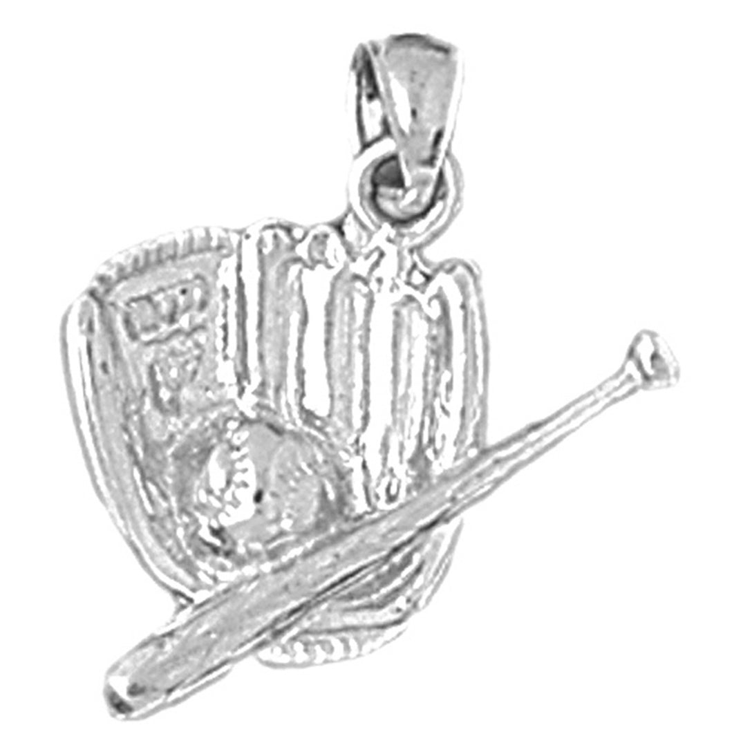 10K, 14K or 18K Gold Baseball Mitt With Ball Pendant