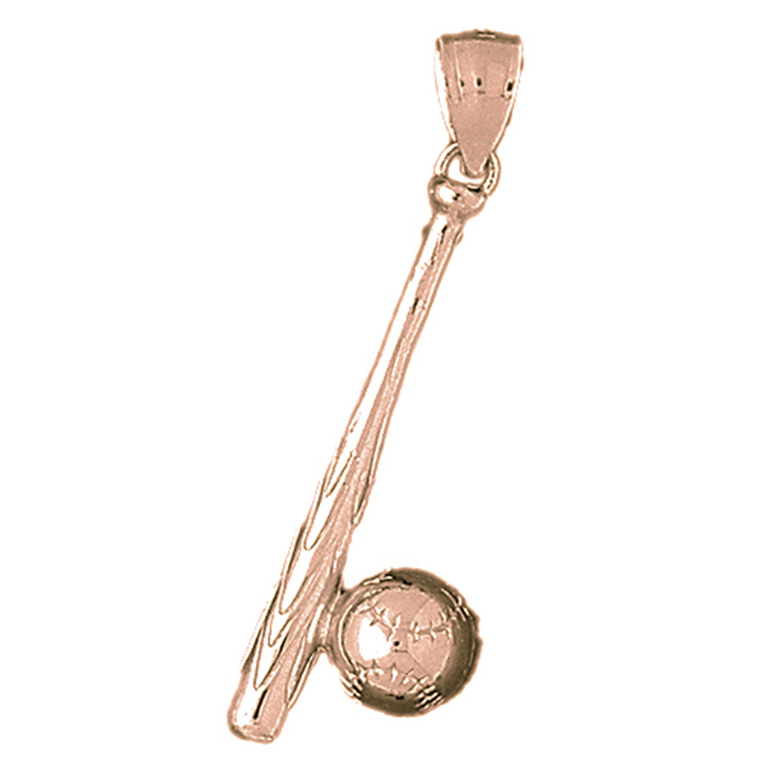 10K, 14K or 18K Gold Baseball Bat And Ball Pendant