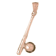 10K, 14K or 18K Gold Baseball Bat And Ball Pendant