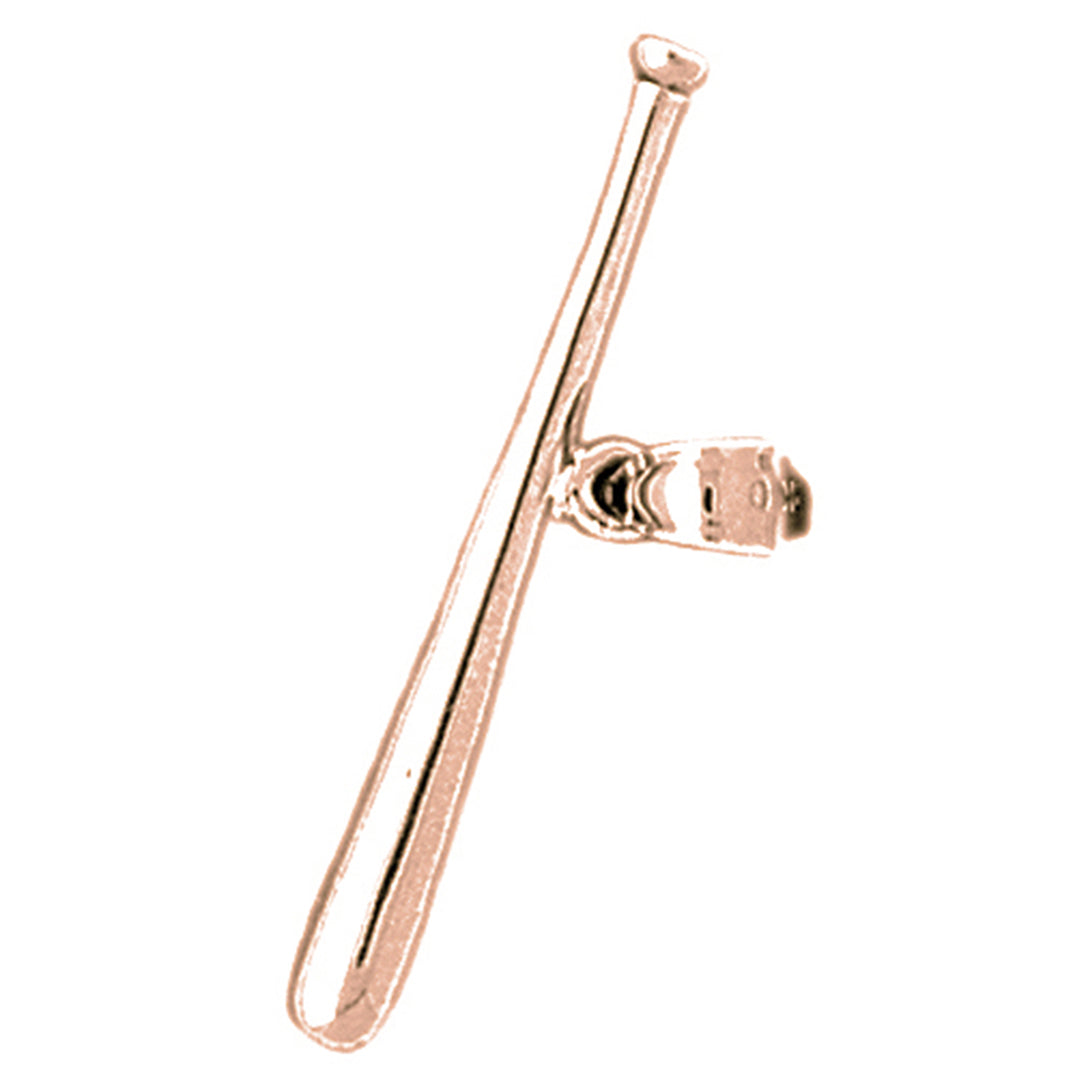 10K, 14K or 18K Gold Baseball Bat Pendant