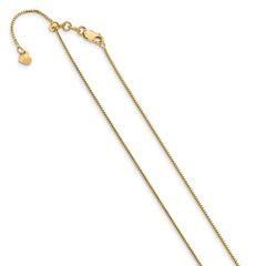 14K Yellow Gold Adjustable .8mm Box Chain