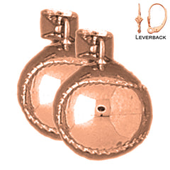 14K or 18K Gold 3D Baseball Earrings