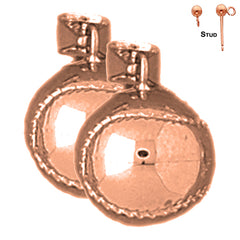 14K or 18K Gold 3D Baseball Earrings