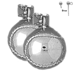 14K or 18K Gold 3D Baseball Earrings