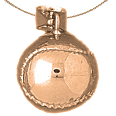 10K, 14K or 18K Gold 3D Baseball Pendant