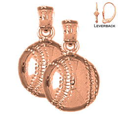 14K or 18K Gold Baseball Earrings