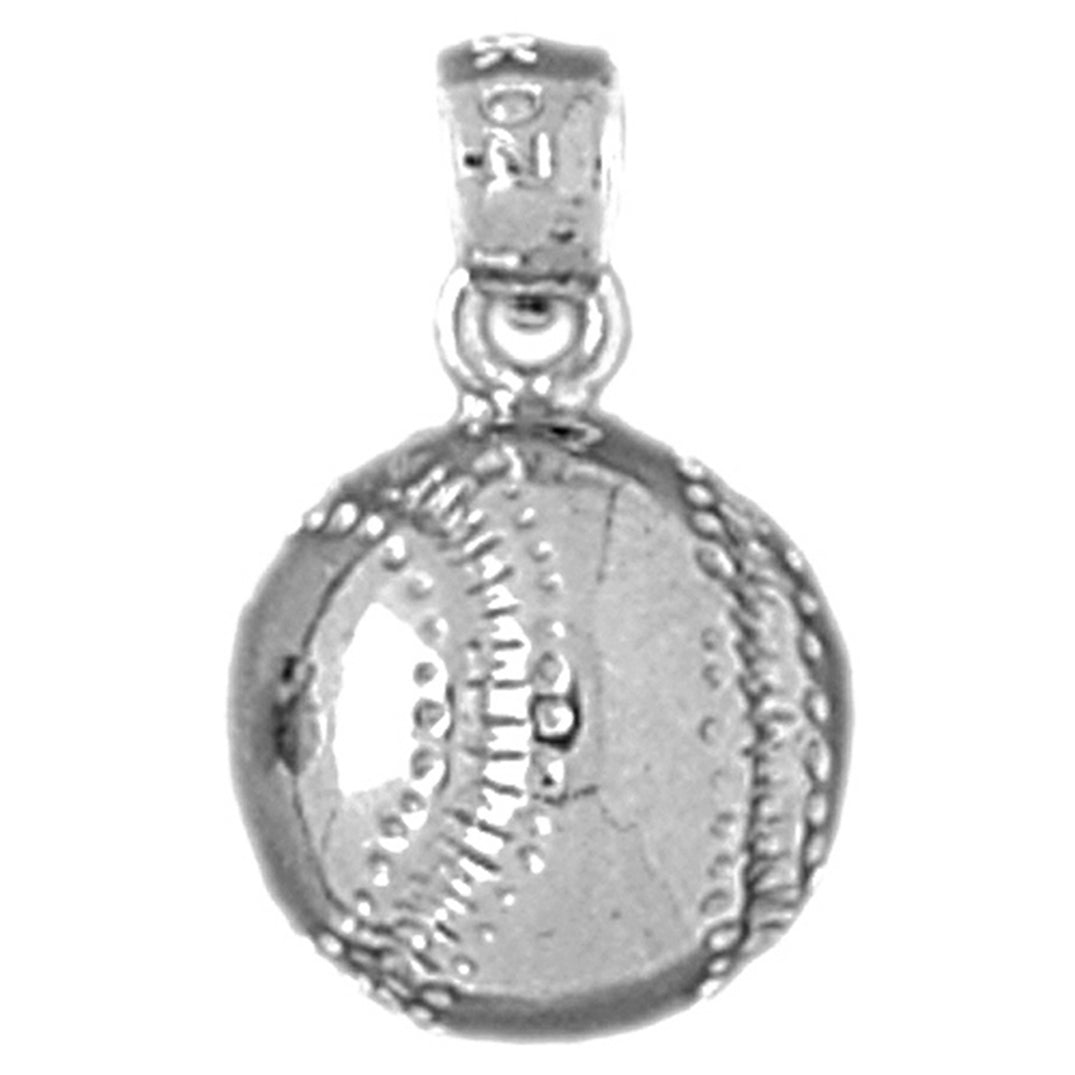 10K, 14K or 18K Gold Baseball Pendant