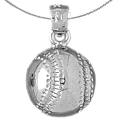 10K, 14K or 18K Gold Baseball Pendant