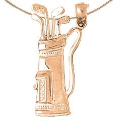 10K, 14K or 18K Gold Golf Bag Pendant