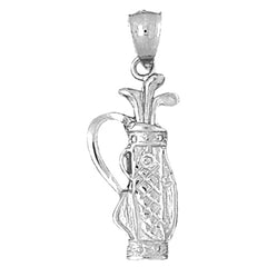 10K, 14K or 18K Gold Golf Bag Pendant
