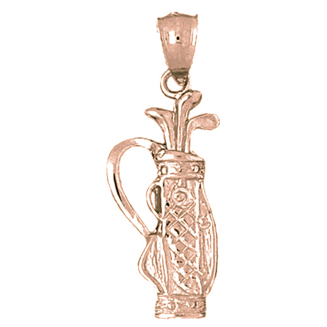 10K, 14K or 18K Gold Golf Bag Pendant