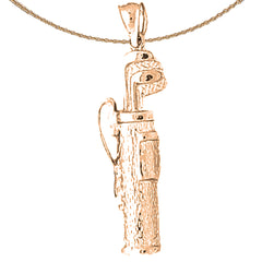 10K, 14K or 18K Gold Golf Bag Pendant