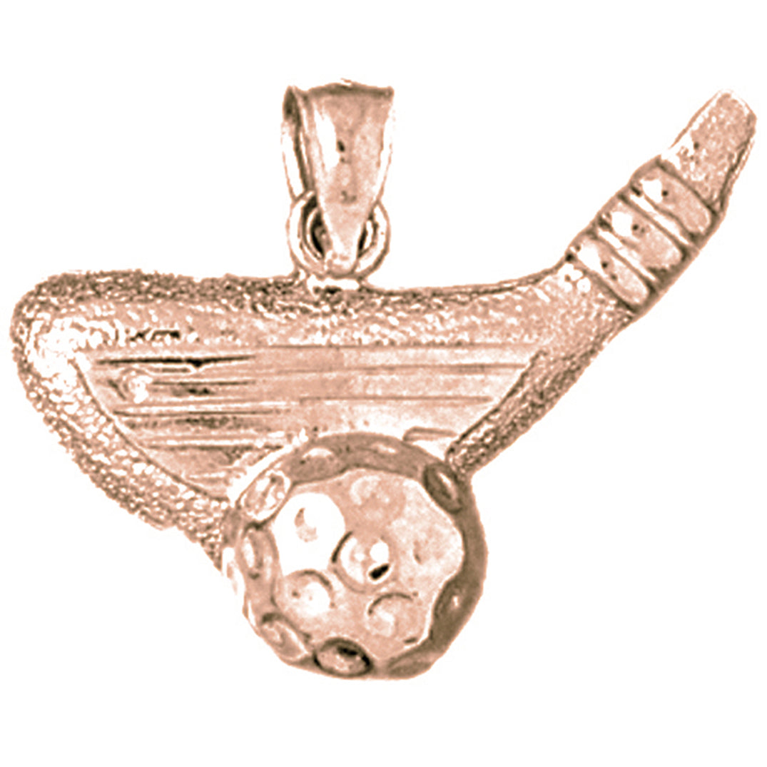 10K, 14K or 18K Gold Golf Ball And Putter Pendant