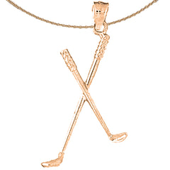 10K, 14K or 18K Gold 3D Golf Club Pendant