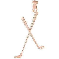 10K, 14K or 18K Gold 3D Golf Club Pendant