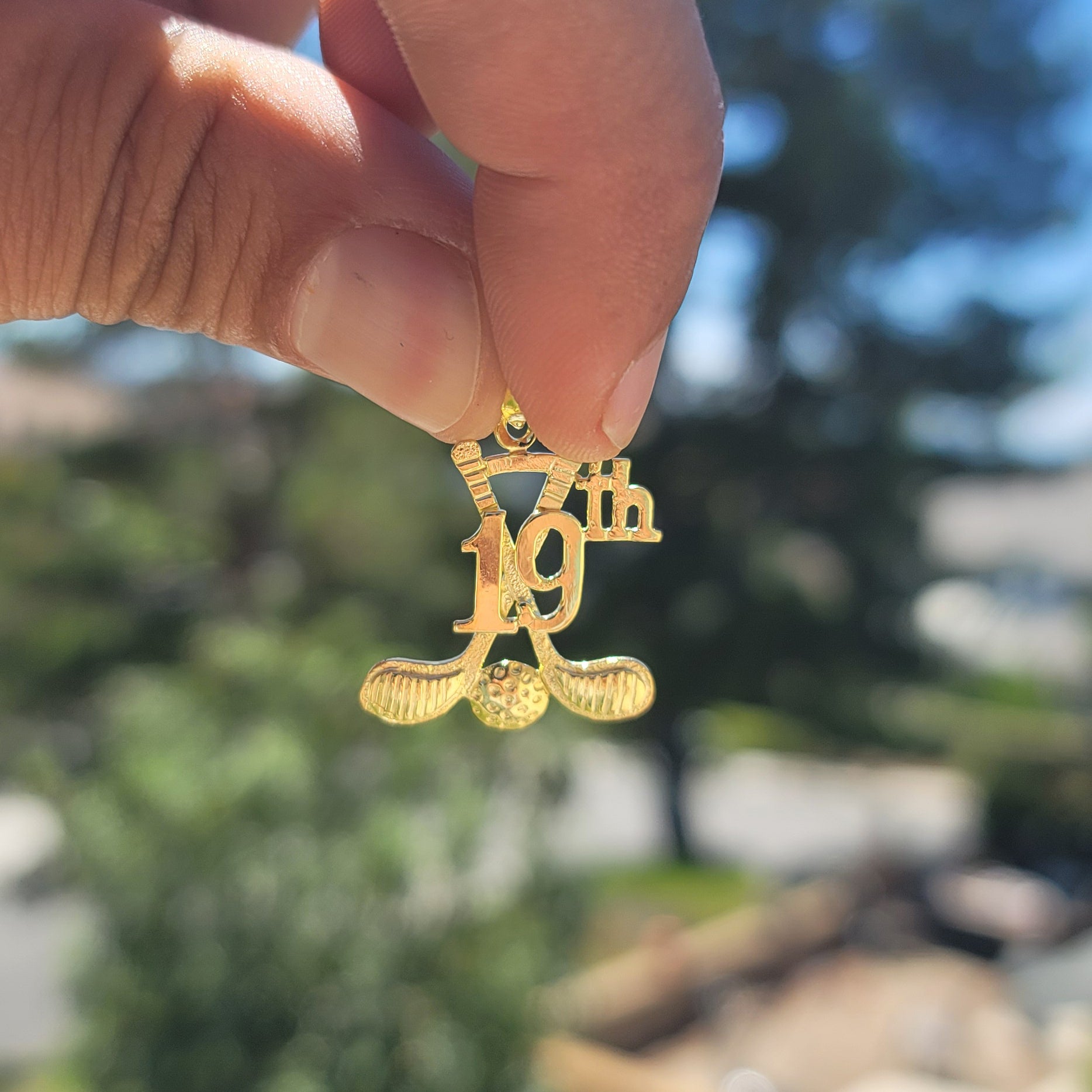 10K, 14K or 18K Gold Golf Club Pendant
