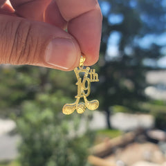 10K, 14K or 18K Gold Golf Club Pendant