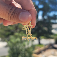 10K, 14K or 18K Gold Golf Club Pendant