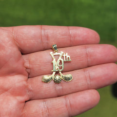10K, 14K or 18K Gold Golf Club Pendant