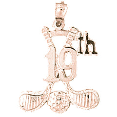 10K, 14K or 18K Gold Golf Club Pendant