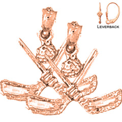 14K or 18K Gold 3D Golf Club Earrings