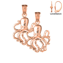 14K or 18K Gold Octopus Earrings