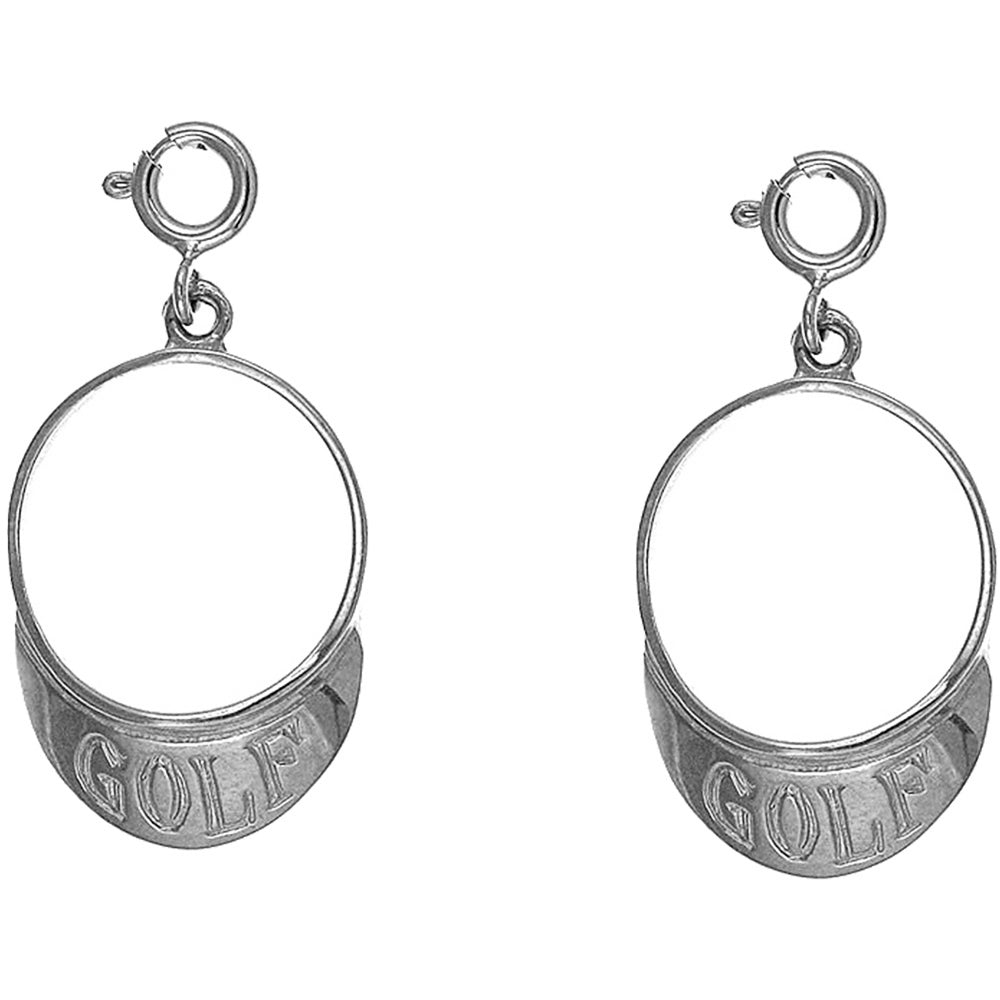 Sterling Silver 31mm Golf Visor Earrings