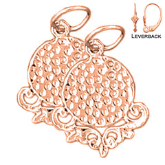 Pendientes de pelota de golf de oro de 14 quilates o 18 quilates