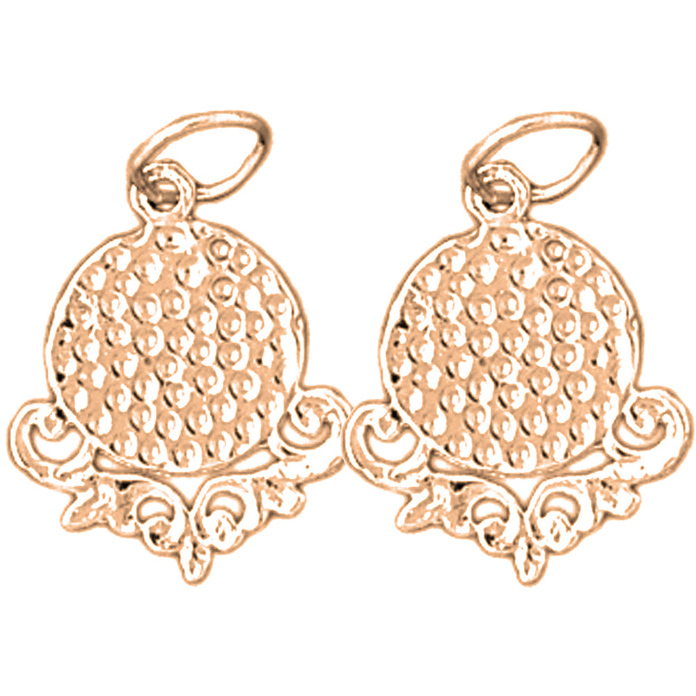 14K or 18K Gold 18mm Golf Ball Earrings