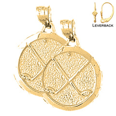 14K or 18K Gold Golf Clubs Earrings