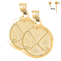 14K or 18K Gold Golf Clubs Earrings