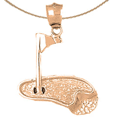 10K, 14K or 18K Gold Golf Course Pendant