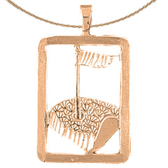 10K, 14K or 18K Gold Golf Course Pendant
