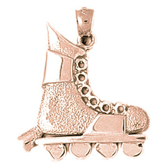10K, 14K or 18K Gold Roller Blades Pendant