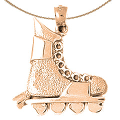 10K, 14K or 18K Gold Roller Blades Pendant