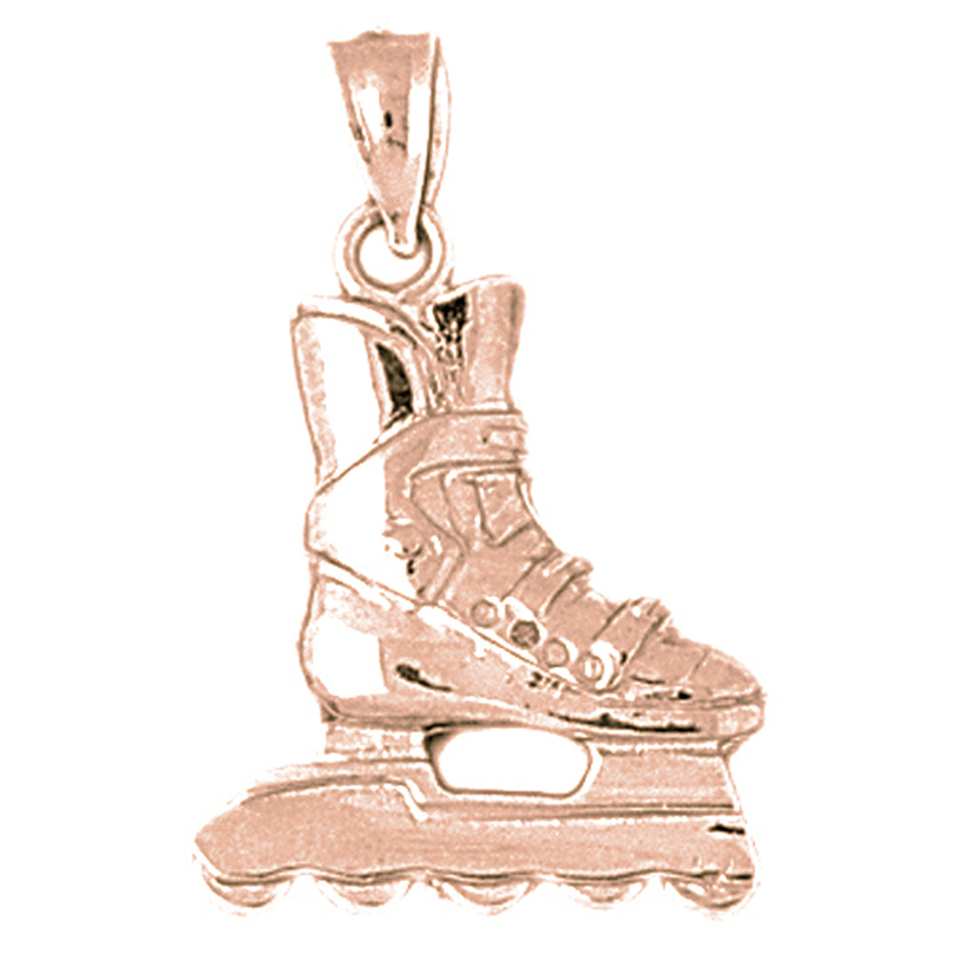 10K, 14K or 18K Gold Roller Blades Pendant