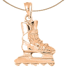 Roller Blades-Anhänger aus 10 Karat, 14 Karat oder 18 Karat Gold