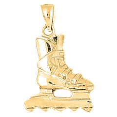 10K, 14K or 18K Gold Roller Blades Pendant