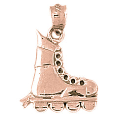 14K or 18K Gold Roller Blades Pendant